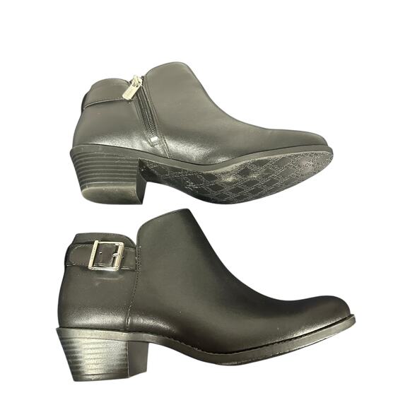Vionic Millie Black Leather Ankle Boots Size 7.5 Orthotic Comfort Zip Booties - Picture 9 of 10